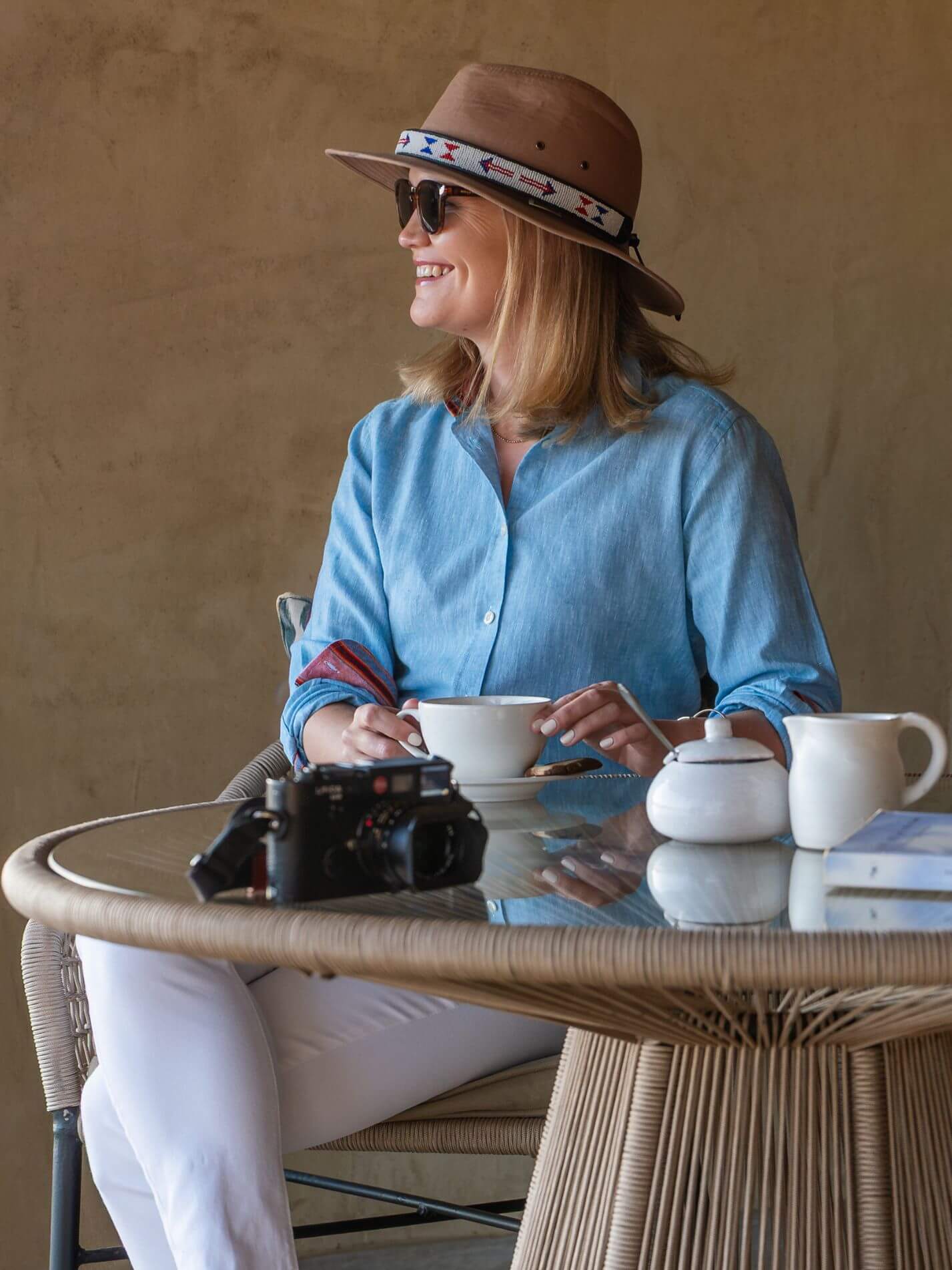 Women's Sky Blue Linen Shirt