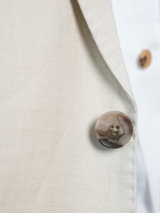 Beige Linen Blazer with Kenyan Kikoy Detailing