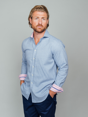 Blue Cotton-Cashmere Shirt