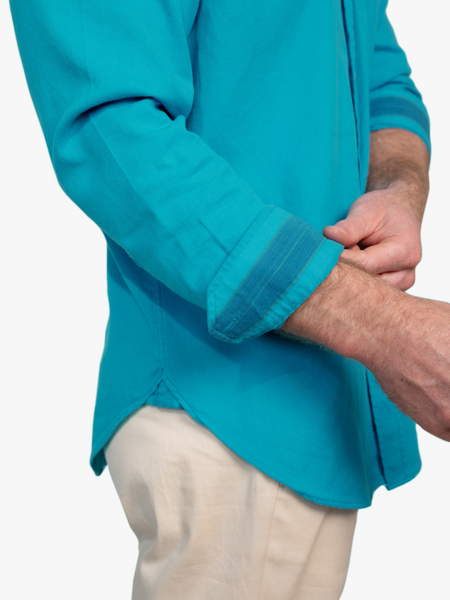Blue & White Mottled Kenyan Kikoy Blazer main image 0