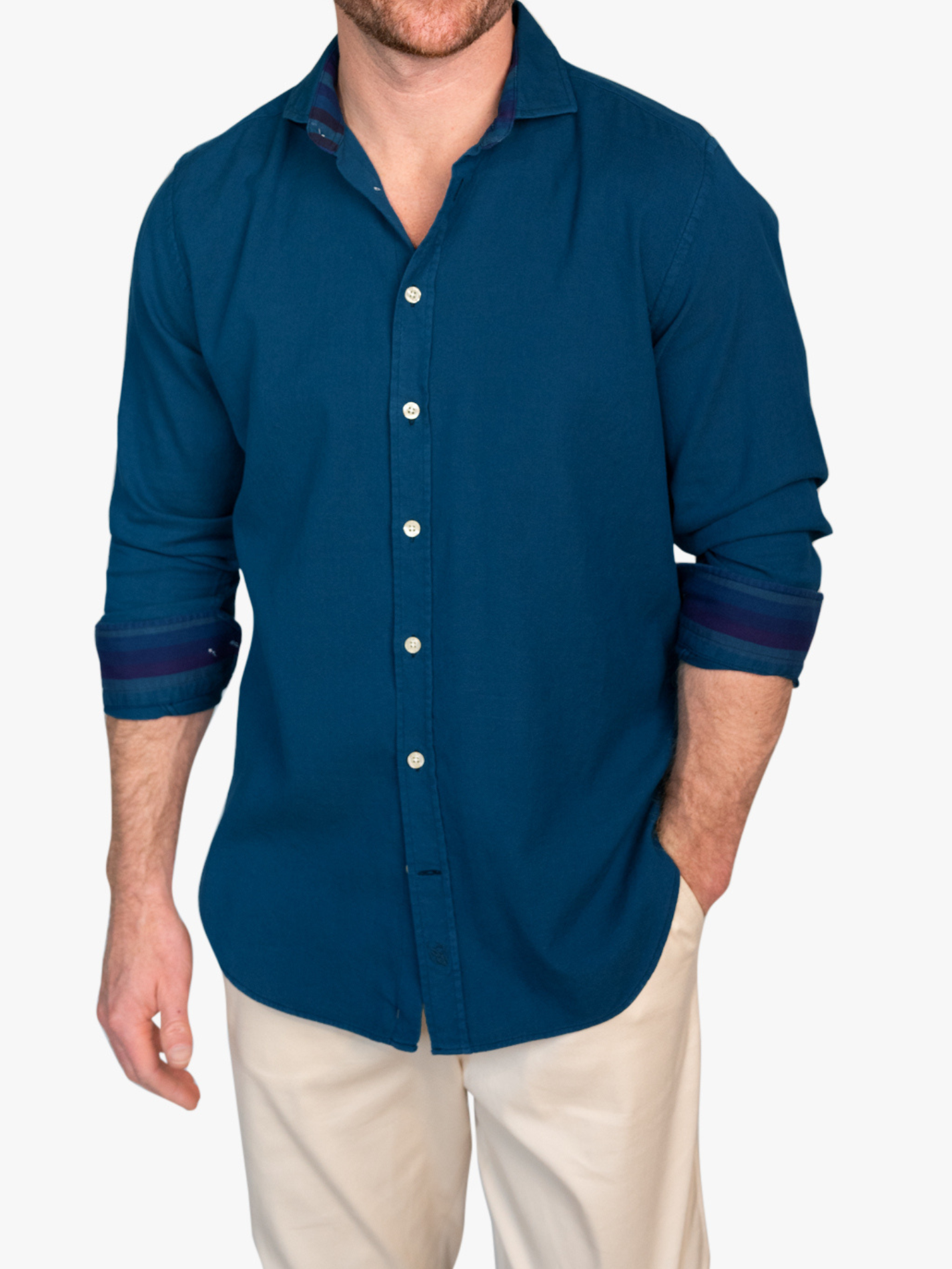 Ziwa Teal-Blue Kabisa Kenyan Kikoy Shirt by Koy Clothing