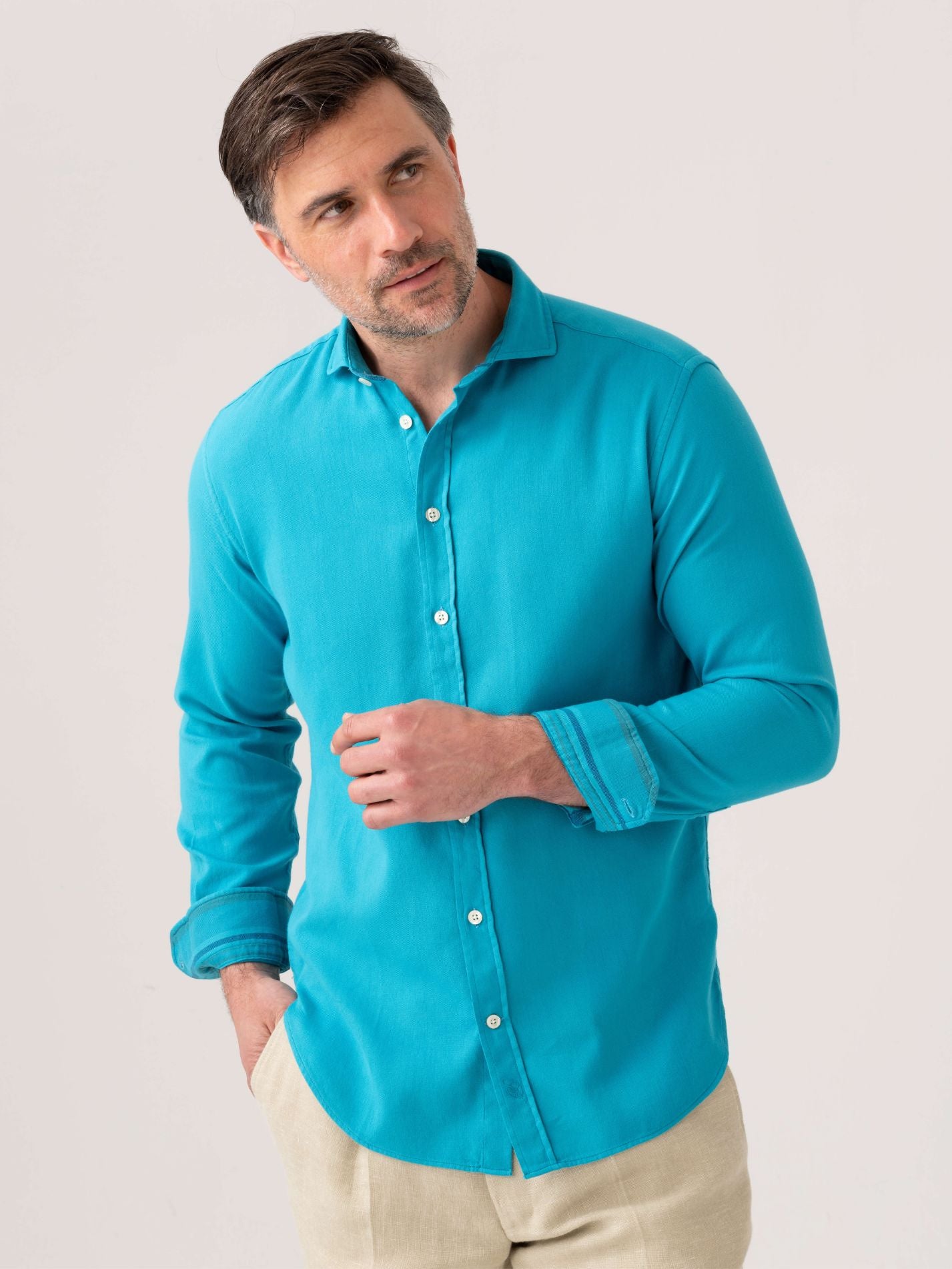 Maji Blue Kabisa Kenyan Kikoy Shirt by Koy Clothing