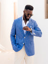 Blue Linen Blend Blazer Suit by Koy Clothing