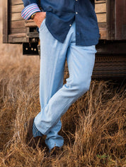 Light Blue Suit Trousers - Linen, Wool & Silk