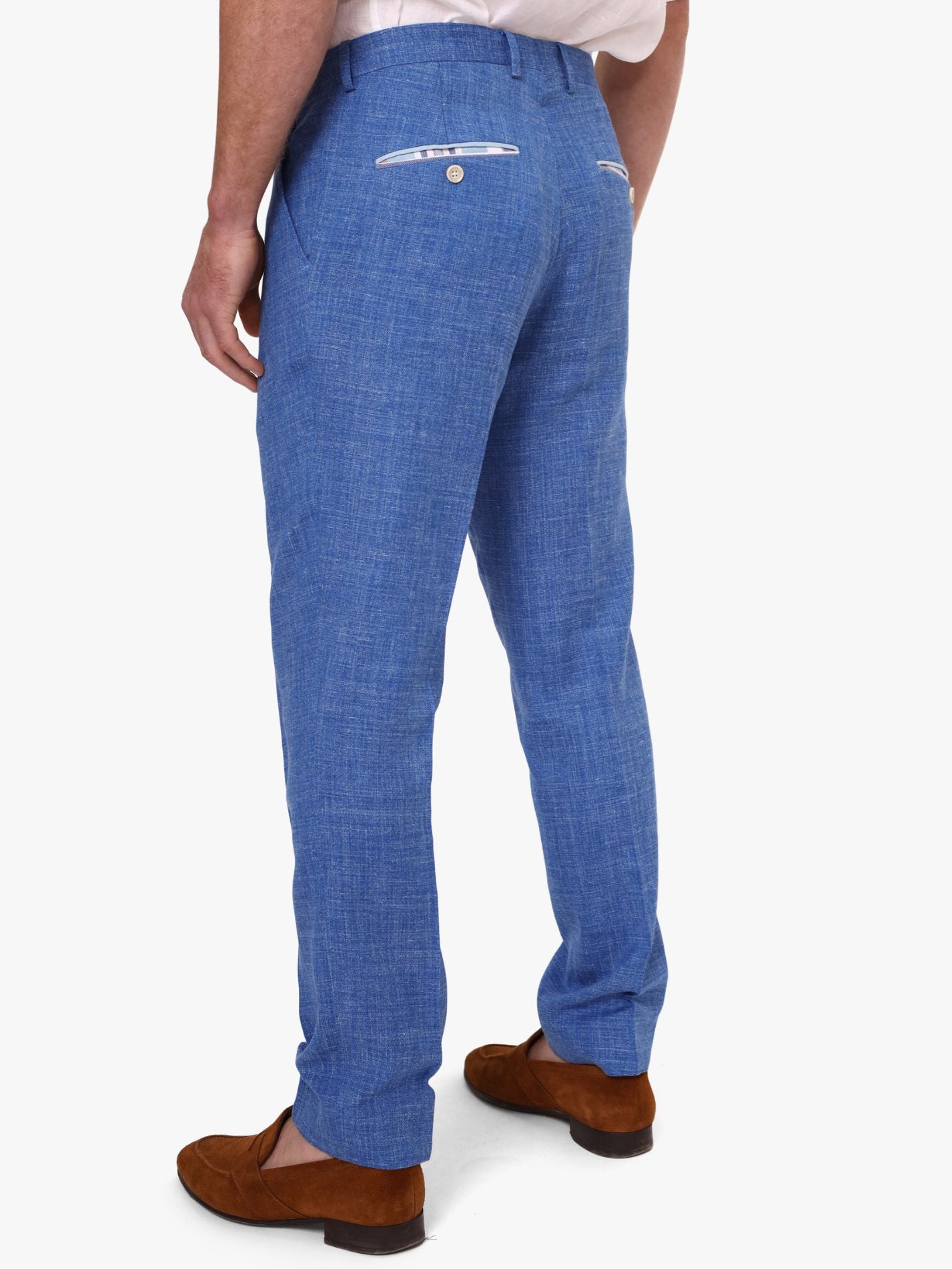 Blue Linen Suit Trousers by Koy Clothing