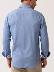 Blue Cotton-Merino Shirt