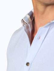 Blue Sack Weave Short Sleeve Shirt 