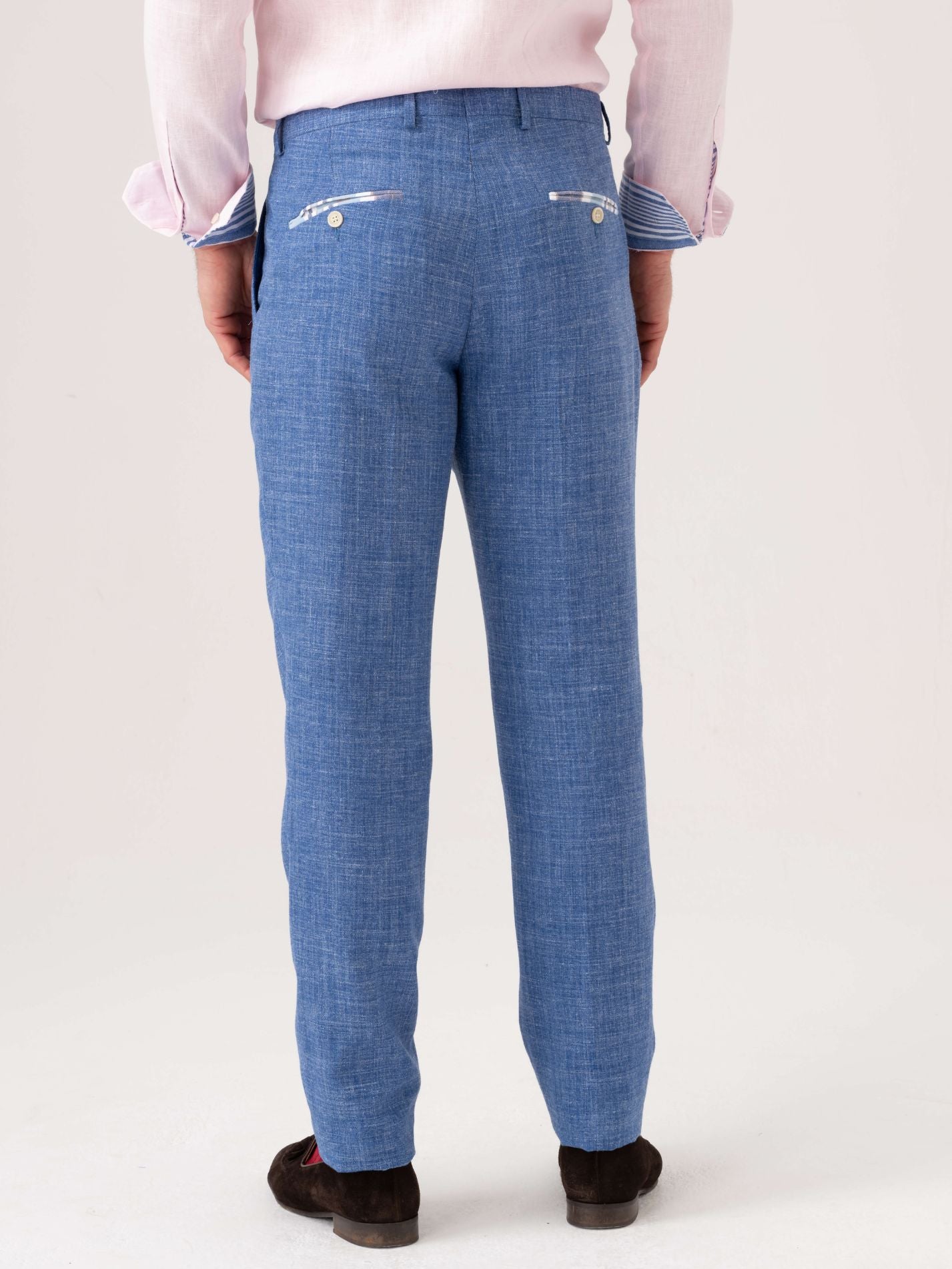 Blue Linen Suit Trousers by Koy Clothing