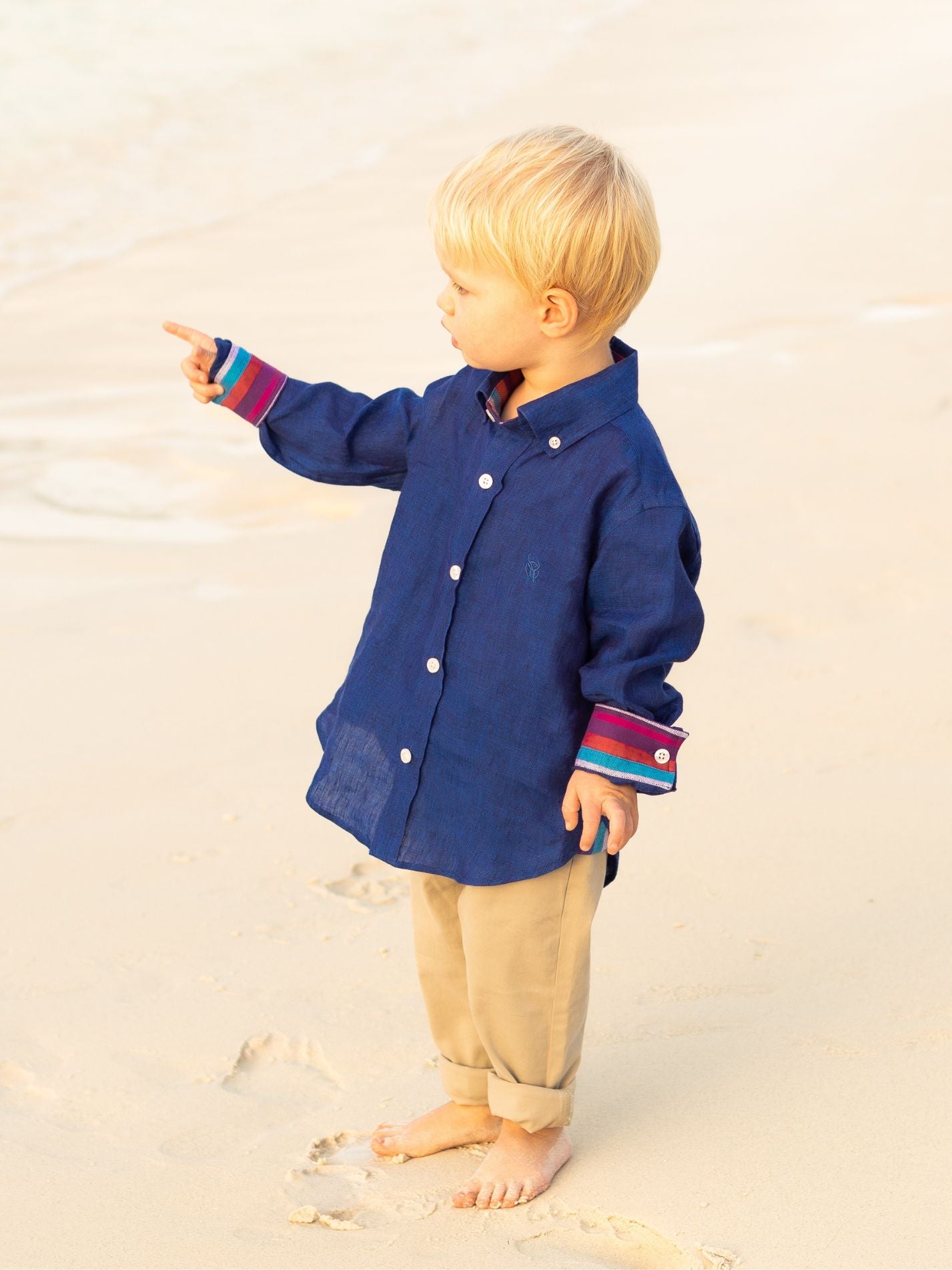 Boys Navy Linen Shirt by koy Clothing