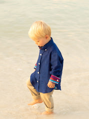 Boys Navy Linen Shirt by koy Clothing