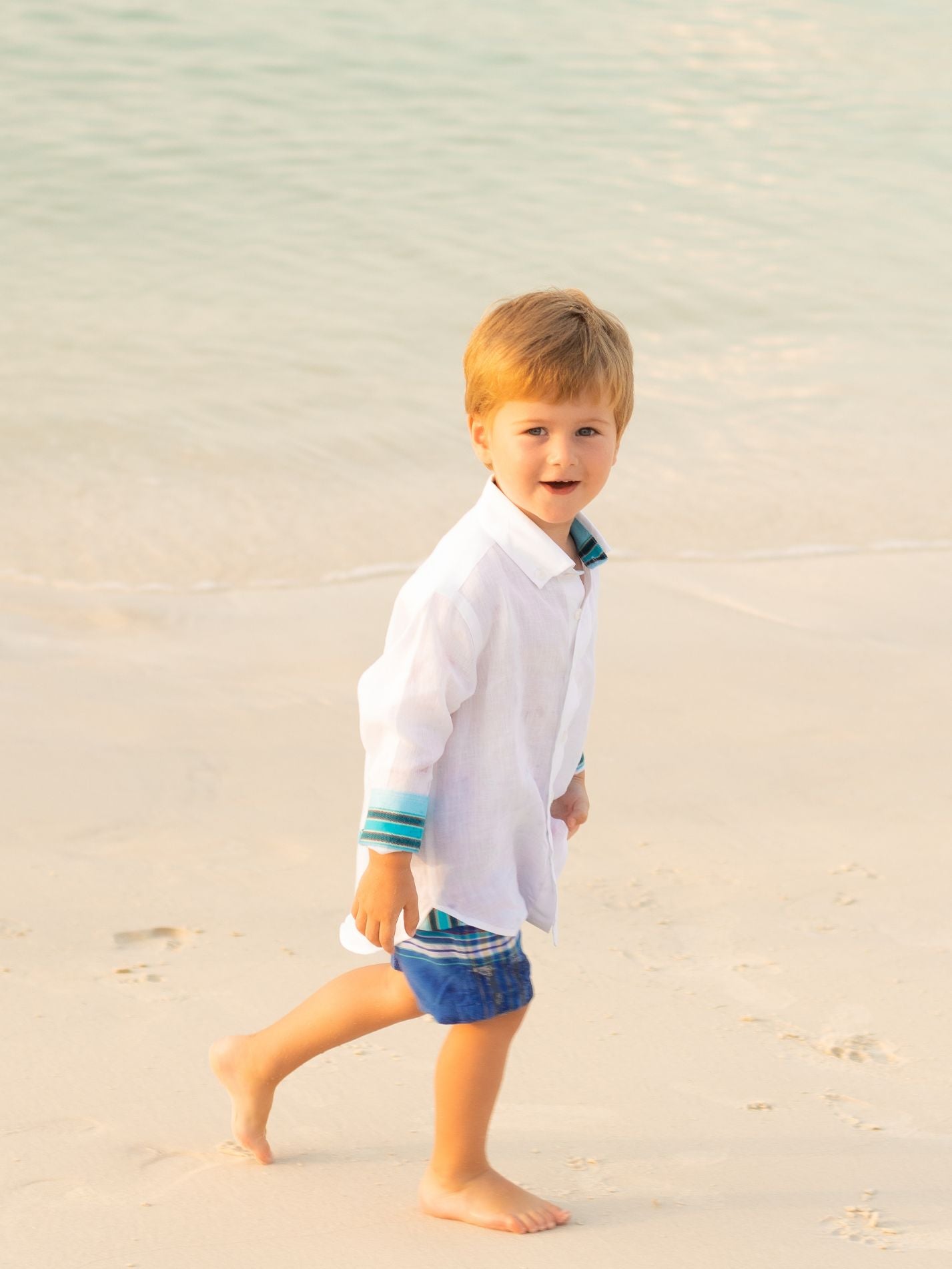 Boys White Linen Shirt by Koy Clothing