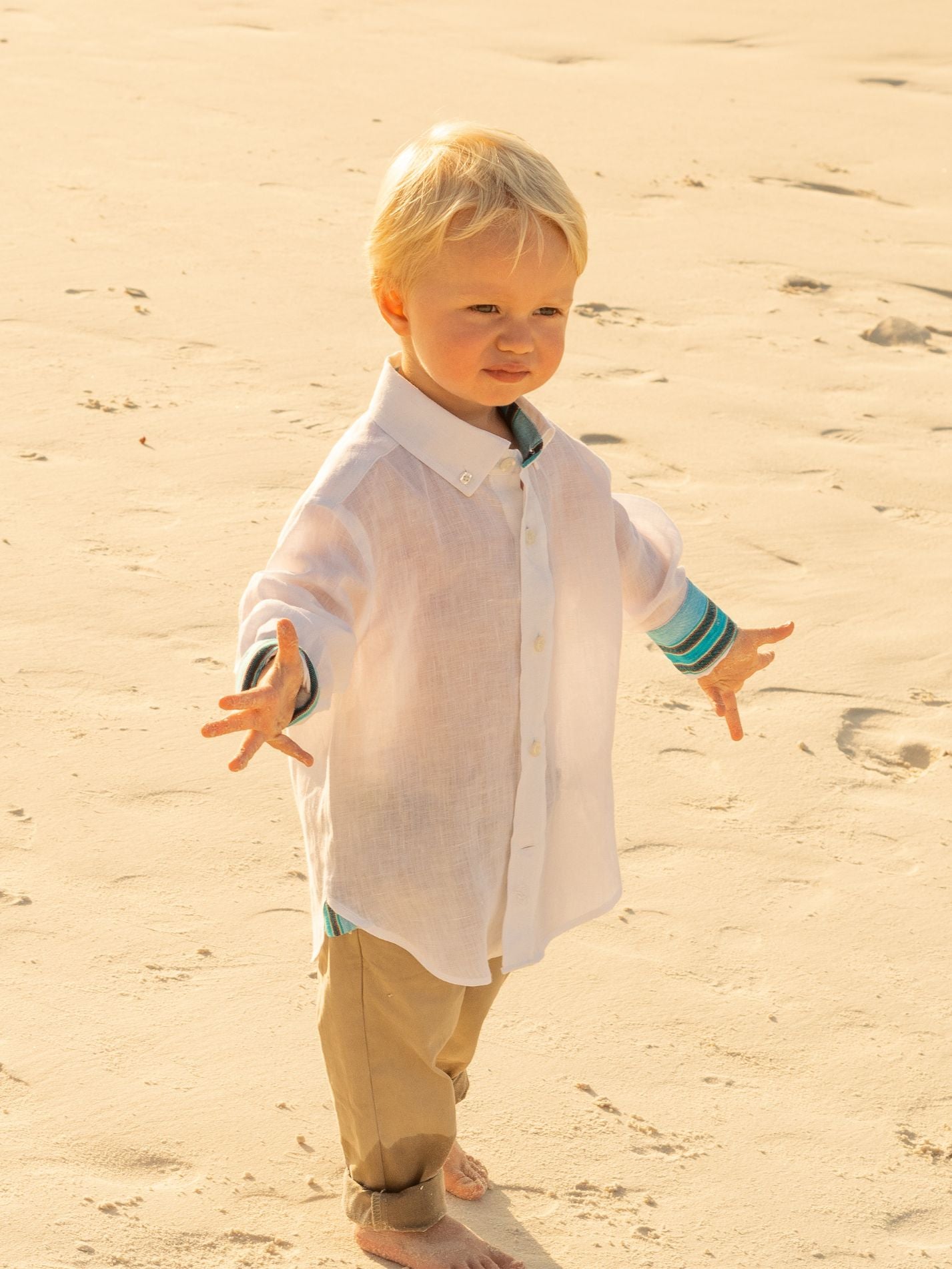 Boys White Linen Shirt by Koy Clothing