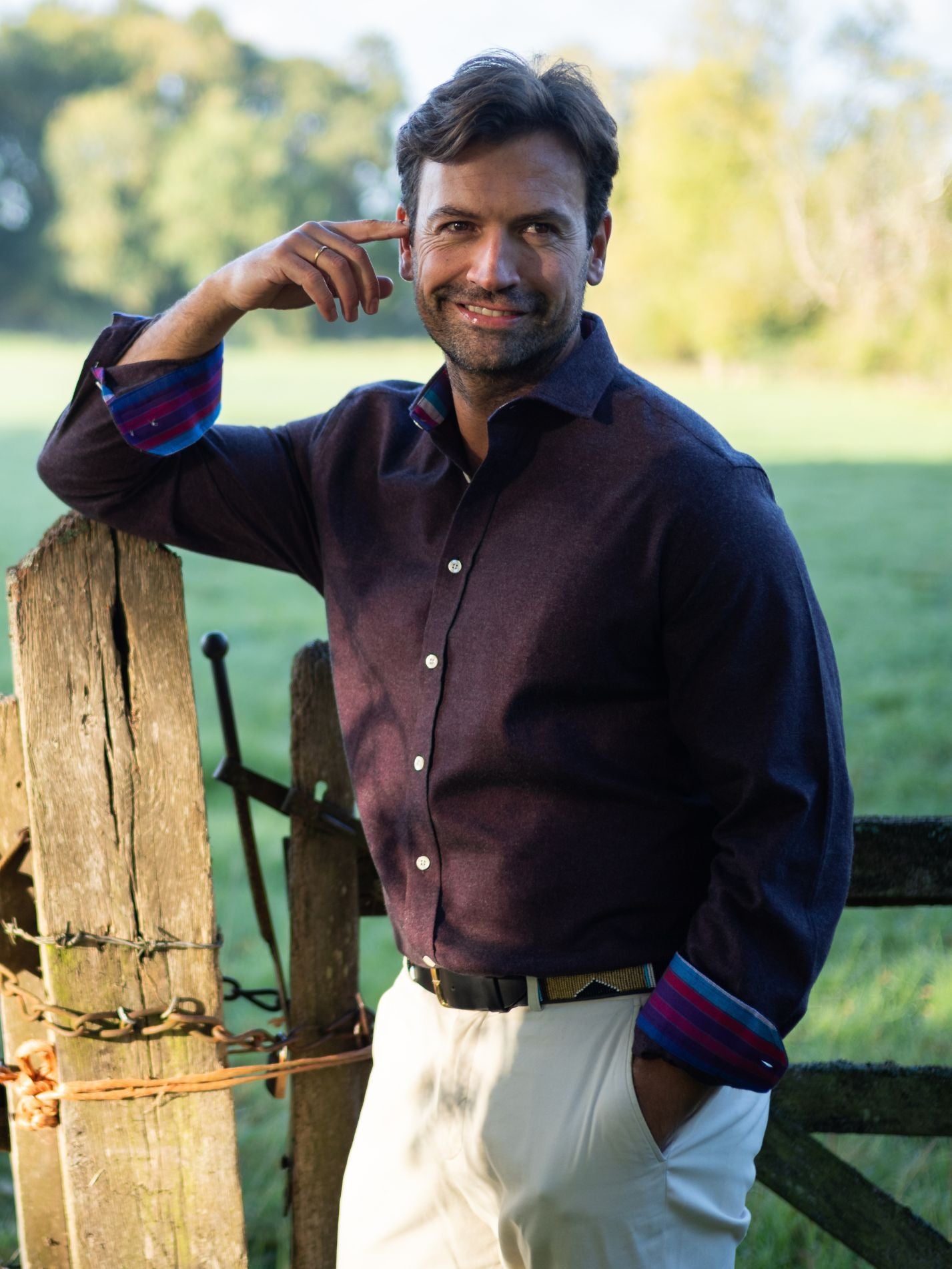 Burgundy Cotton-Cashmere Shirt