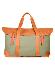 Canvas Weekender Bag - Khaki Green