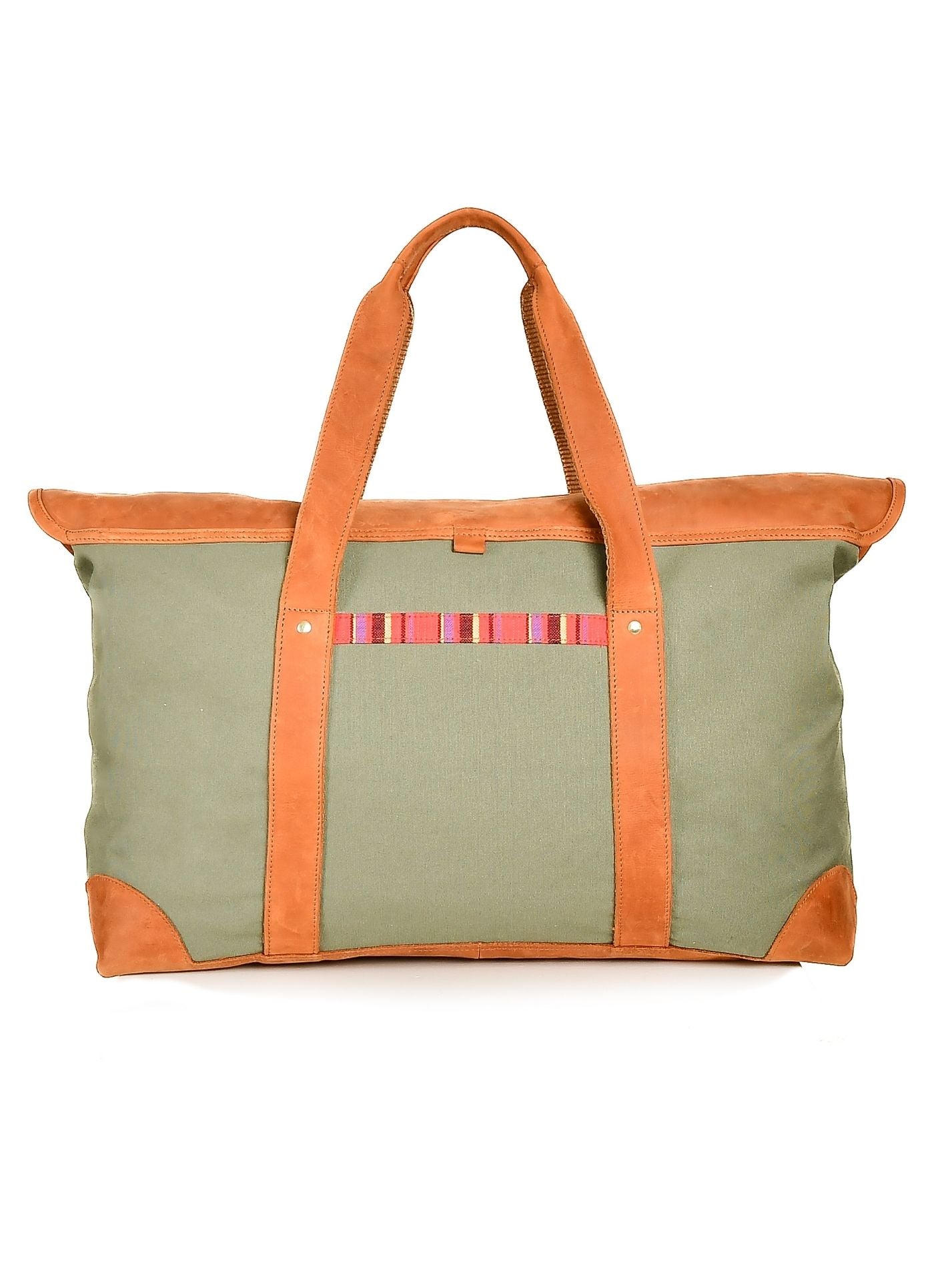 Canvas Weekender Bag - Khaki Green