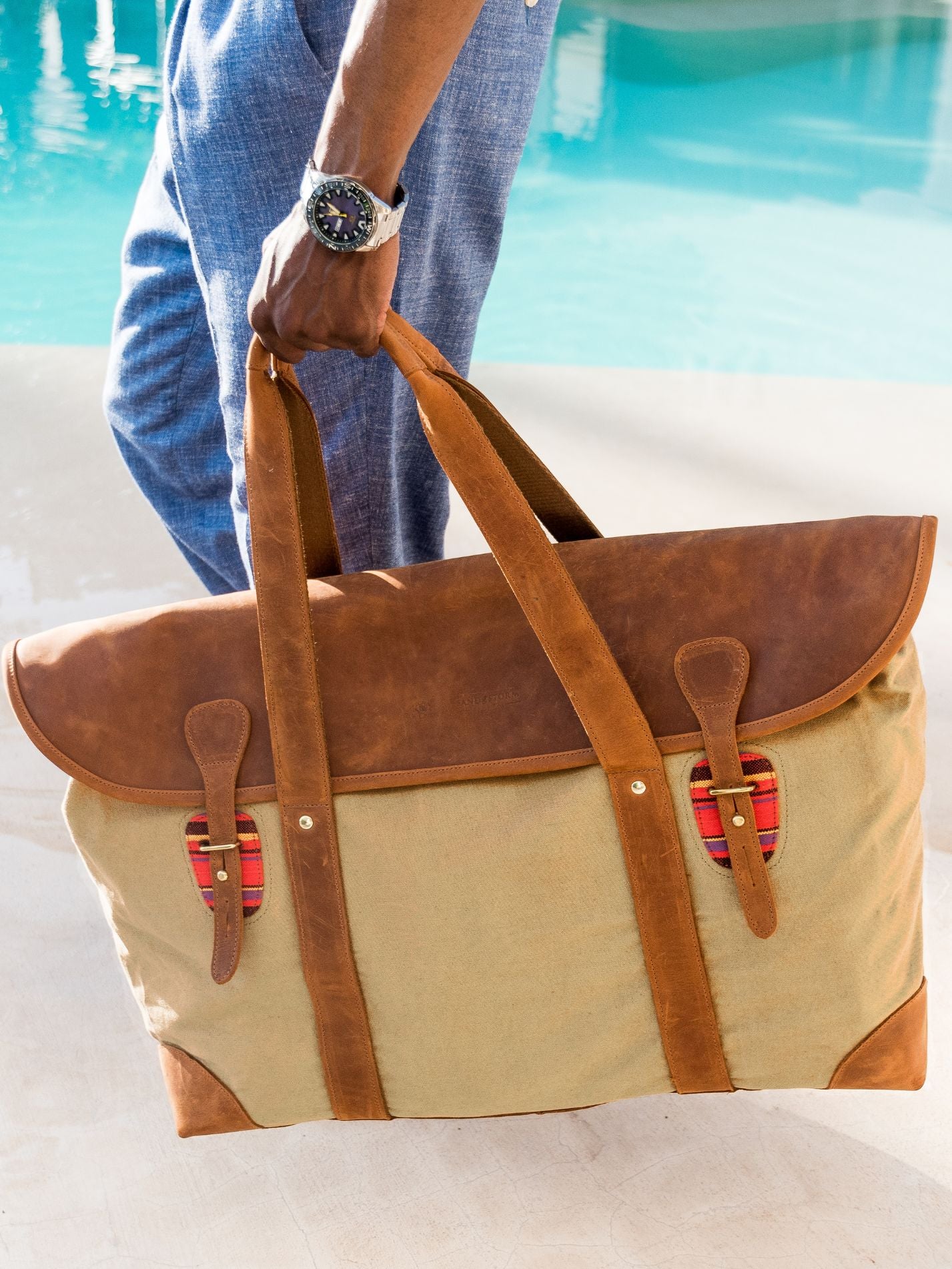 Canvas Weekender Bag - Tan