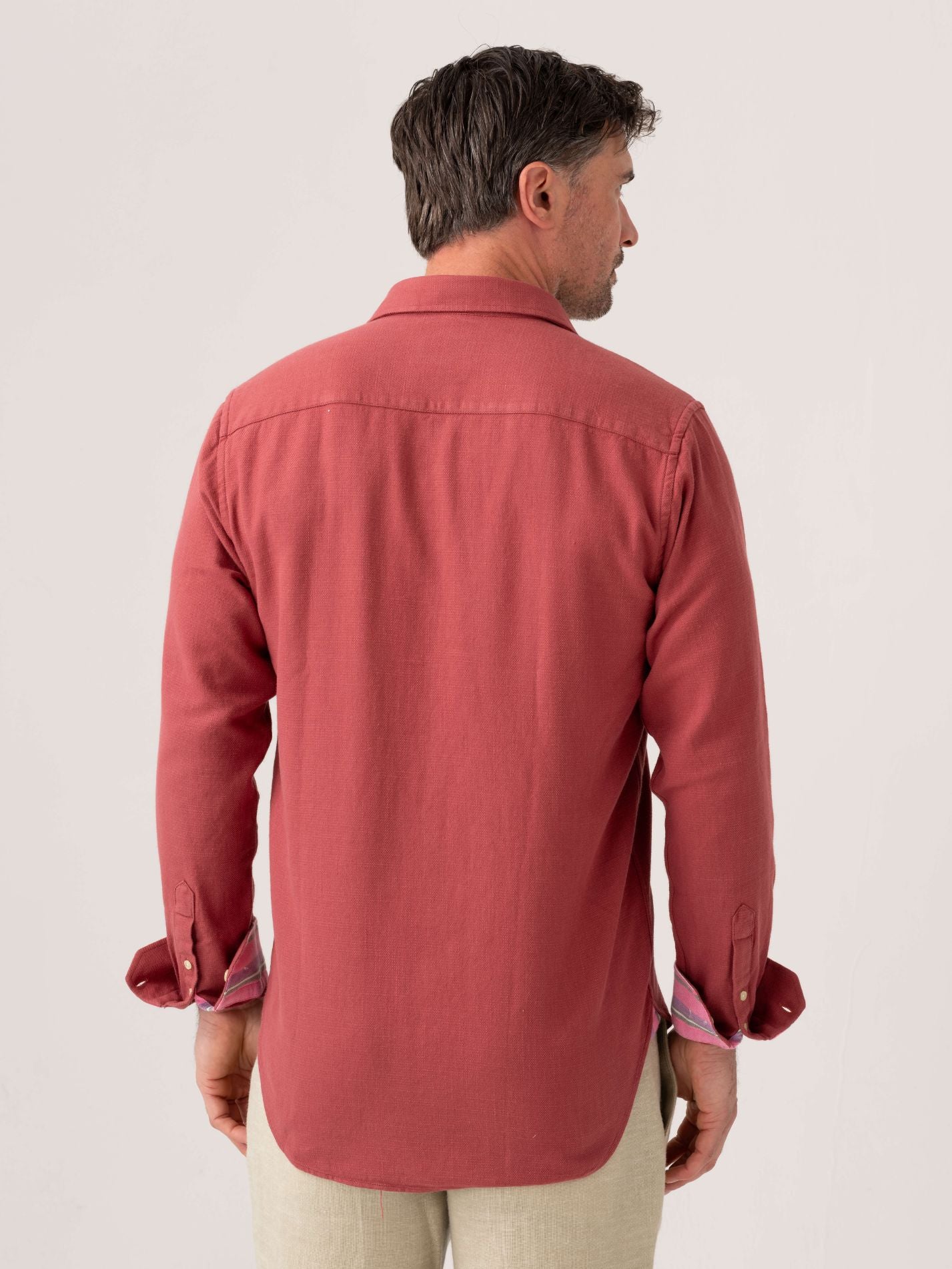 Coral Brushed Cotton Shirt