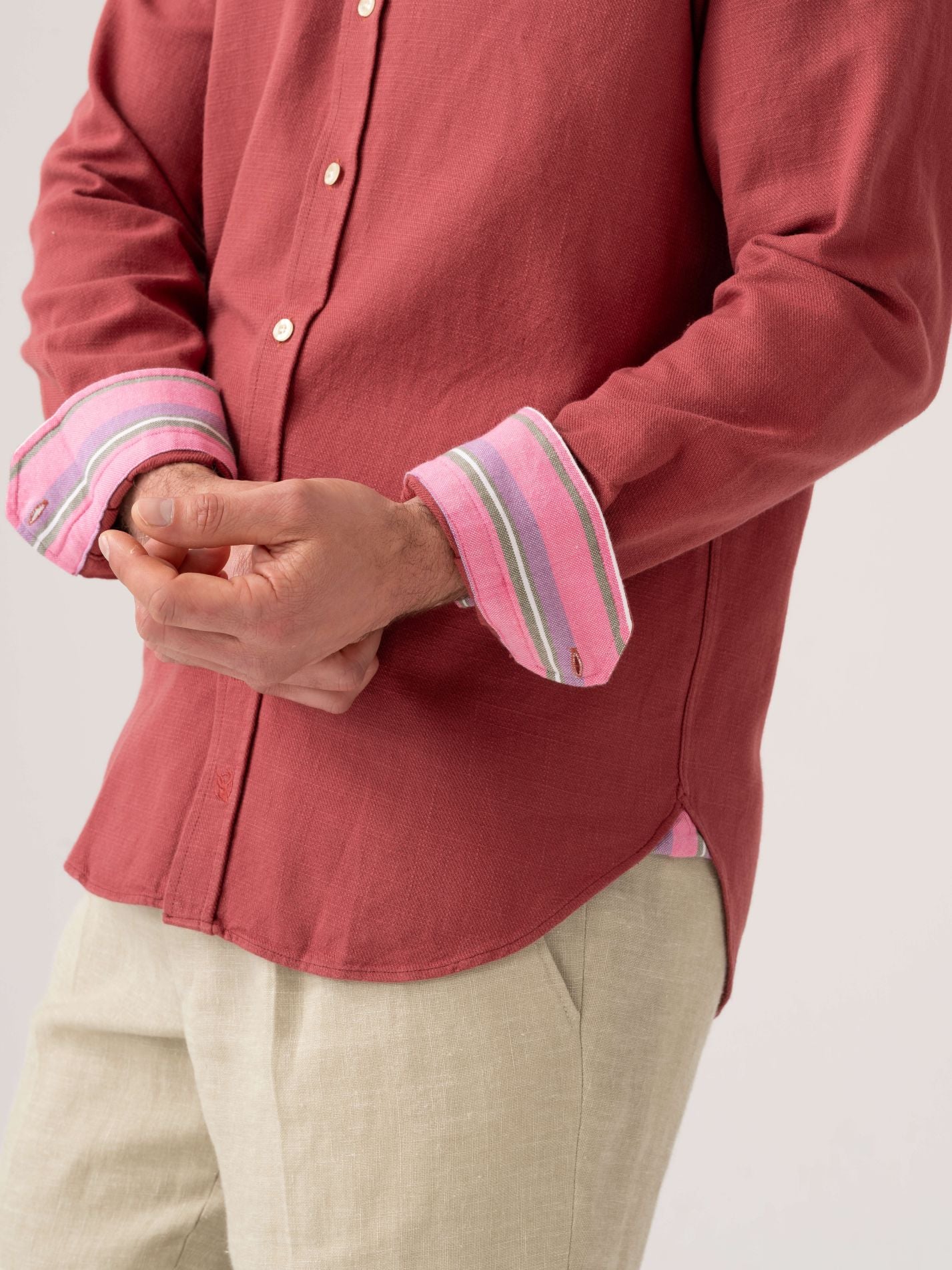 Coral Brushed Cotton Shirt