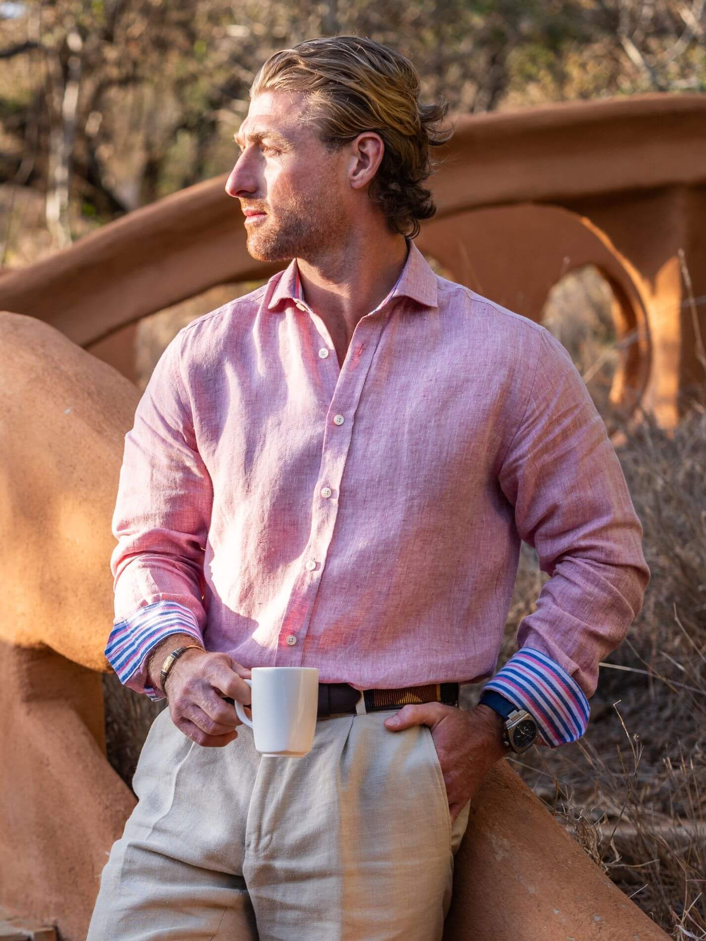 Dusty Pink Linen Shirt