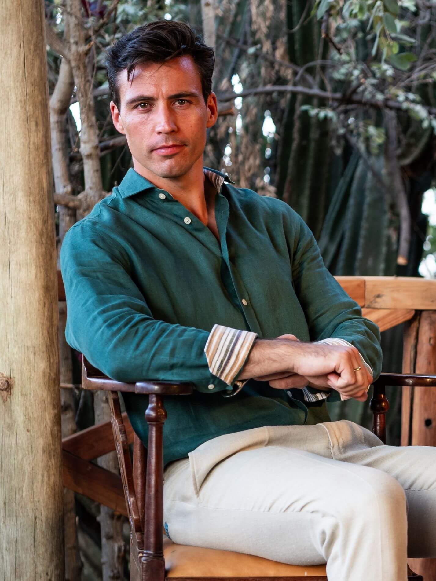 Forest Green Linen Shirt