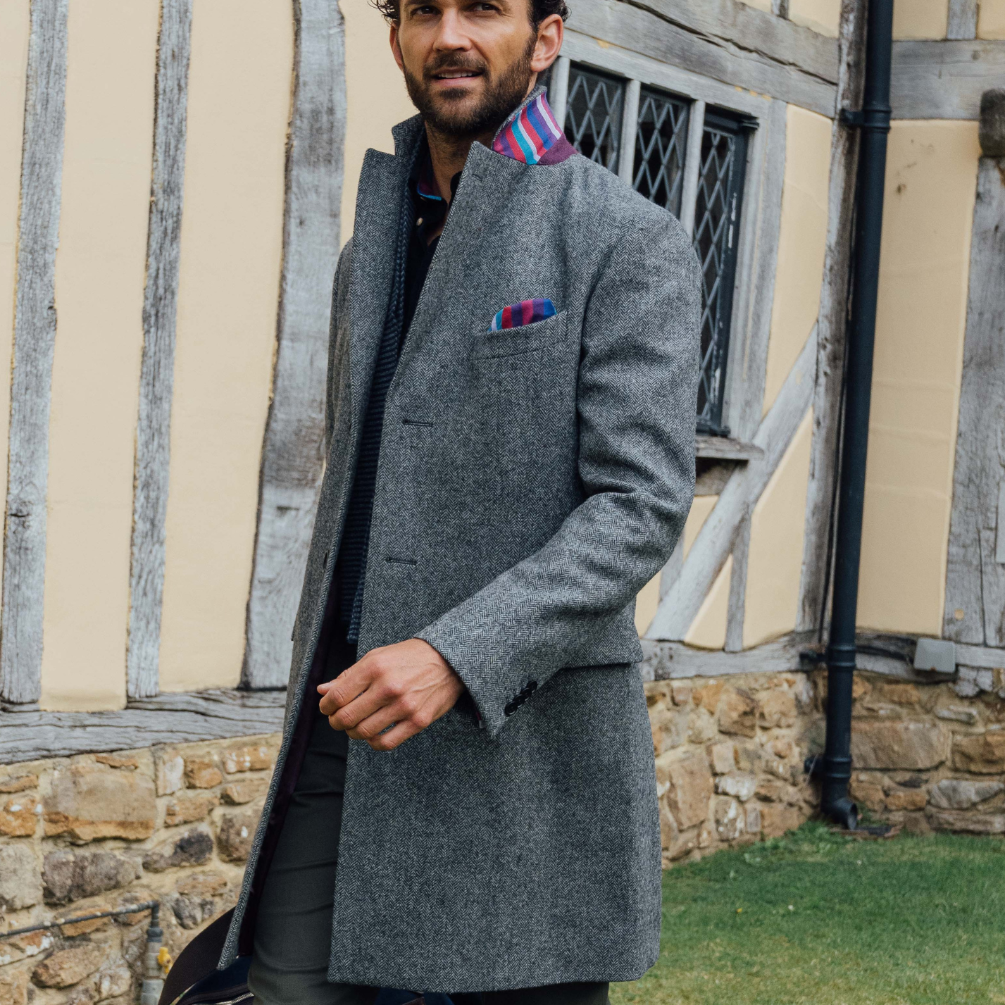 Charcoal British Wool Overcoat