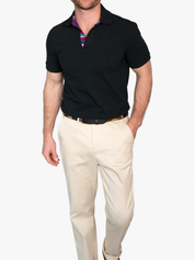 Kugawana Charcoal Short-Sleeved Polo Shirt