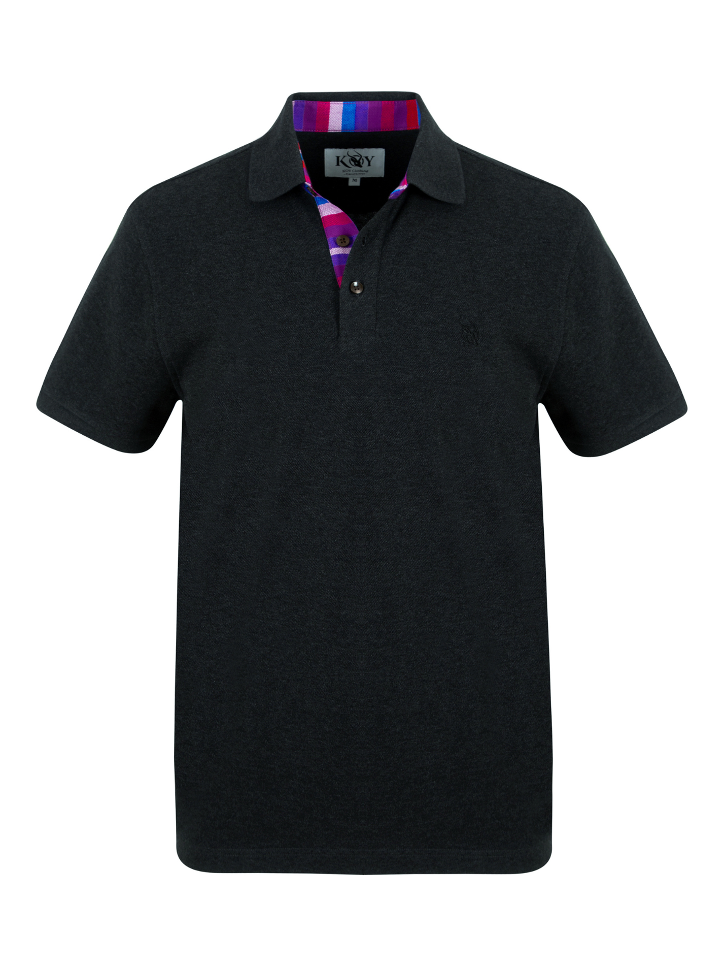 Kugawana Charcoal Short-Sleeved Polo Shirt