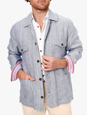 Ice-Blue Linen Hemp Shirt-Jacket by Koy Clothing