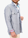 Ice-Blue Linen Hemp Shirt-Jacket by Koy Clothing