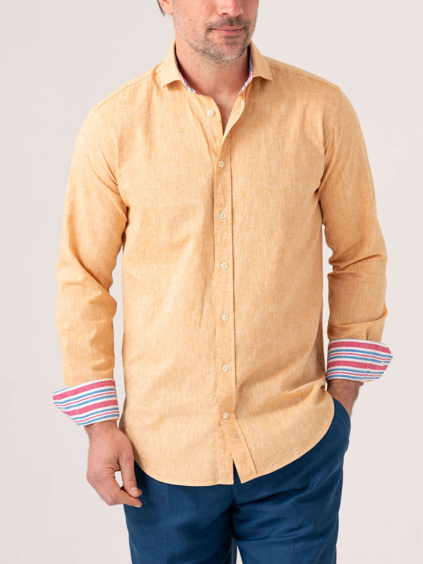 Jua Tangerine Linen Shirt by Koy Clothing