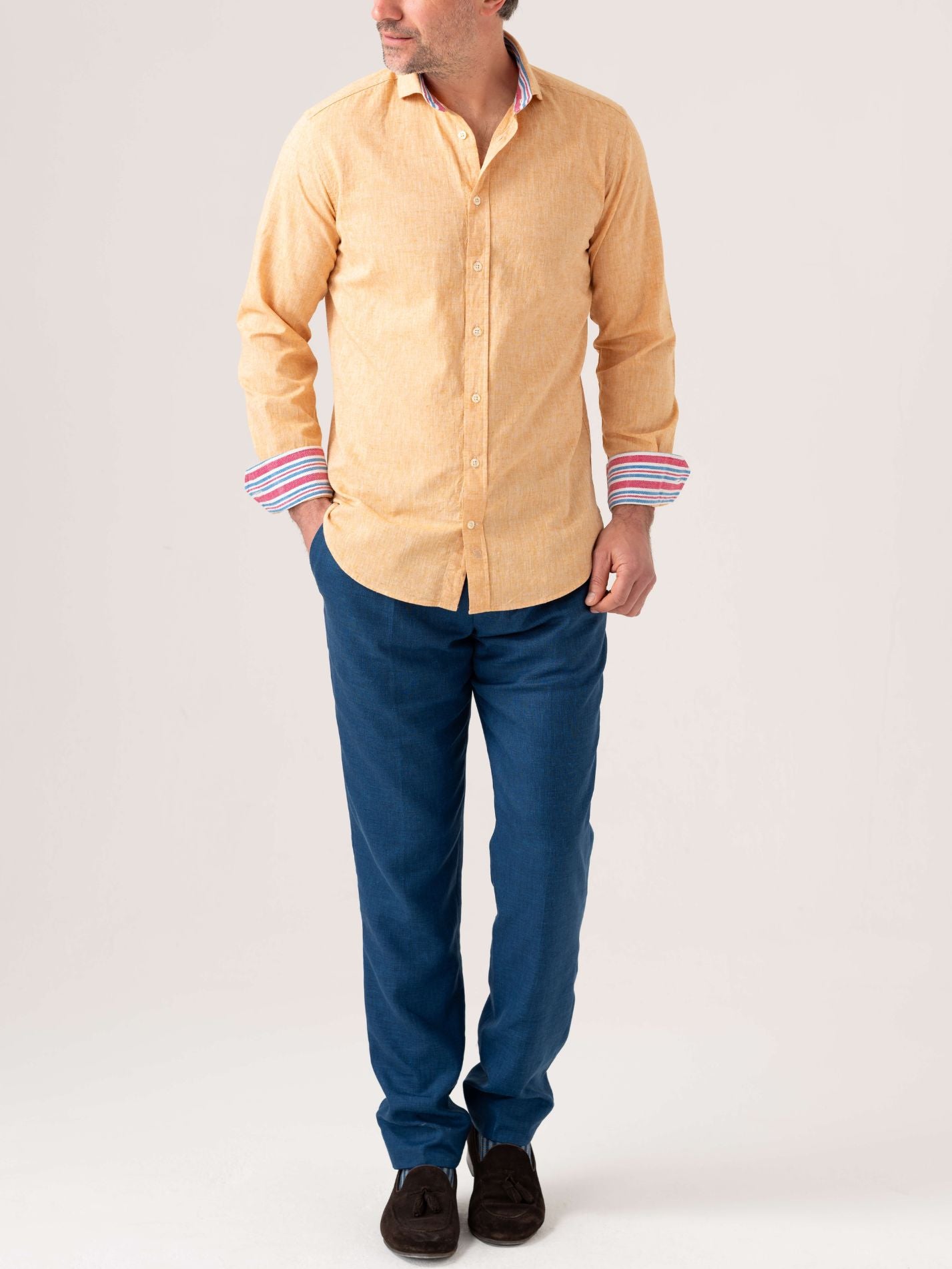 Jua Tangerine Linen Shirt by Koy Clothing