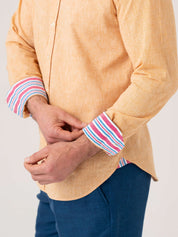 Jua Tangerine Linen Shirt by Koy Clothing