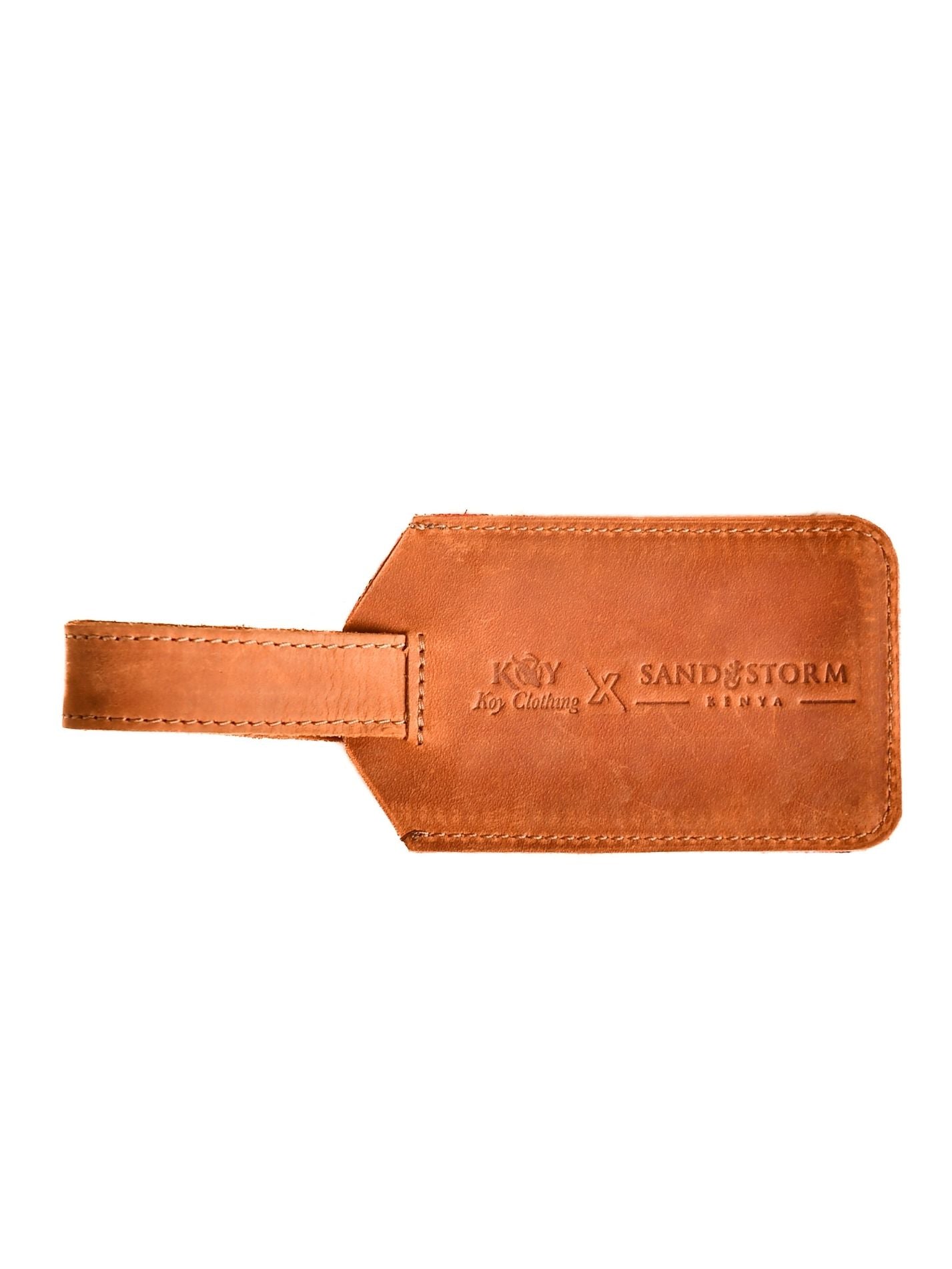 Leather Luggage Tag - Tan