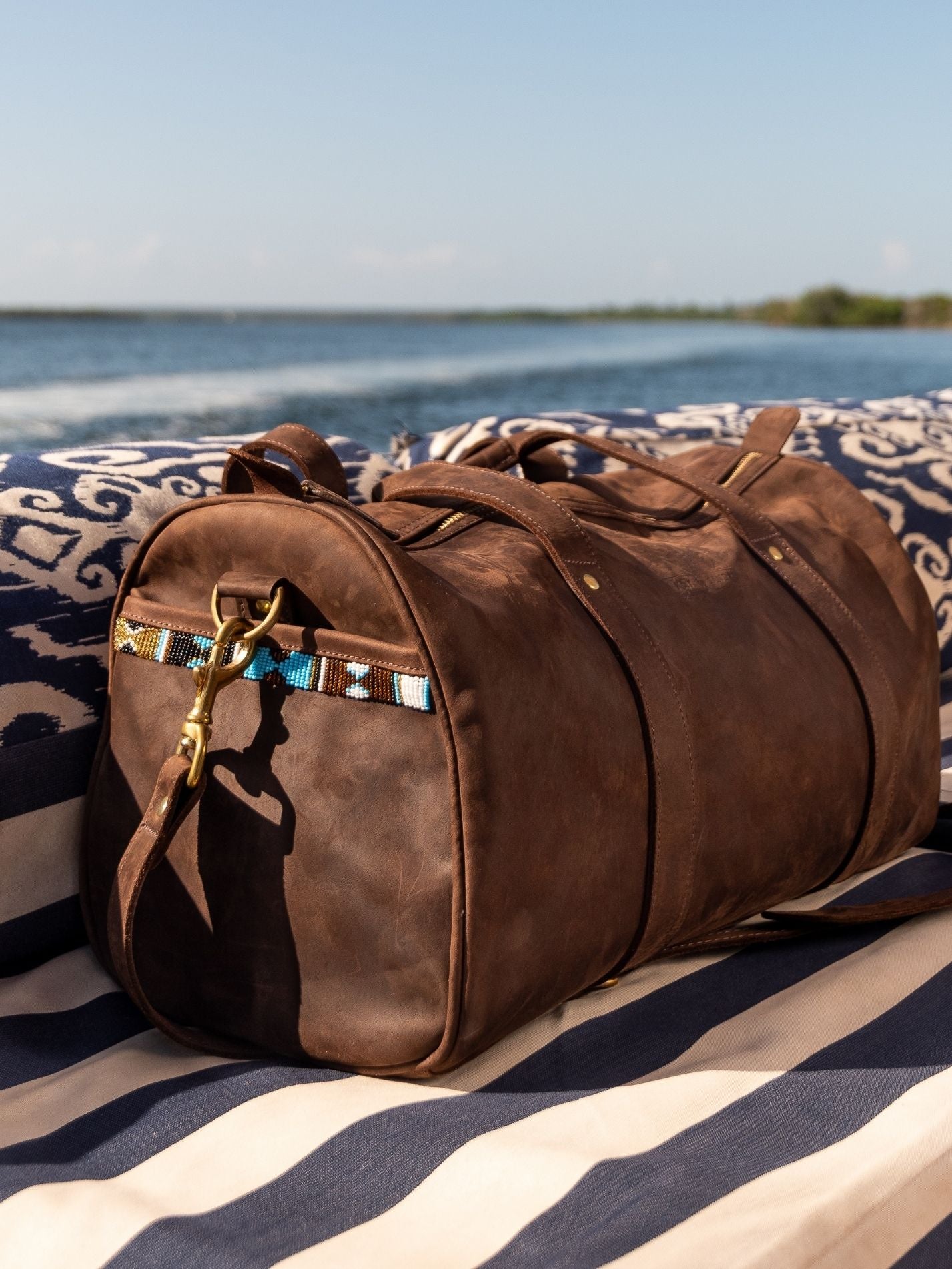 Leather Explorer Duffle Bag - Mocha 