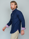 Navy Cotton-Cashmere Shirt