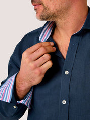 Deep Navy Linen Shirt