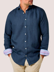 Deep Navy Linen Shirt