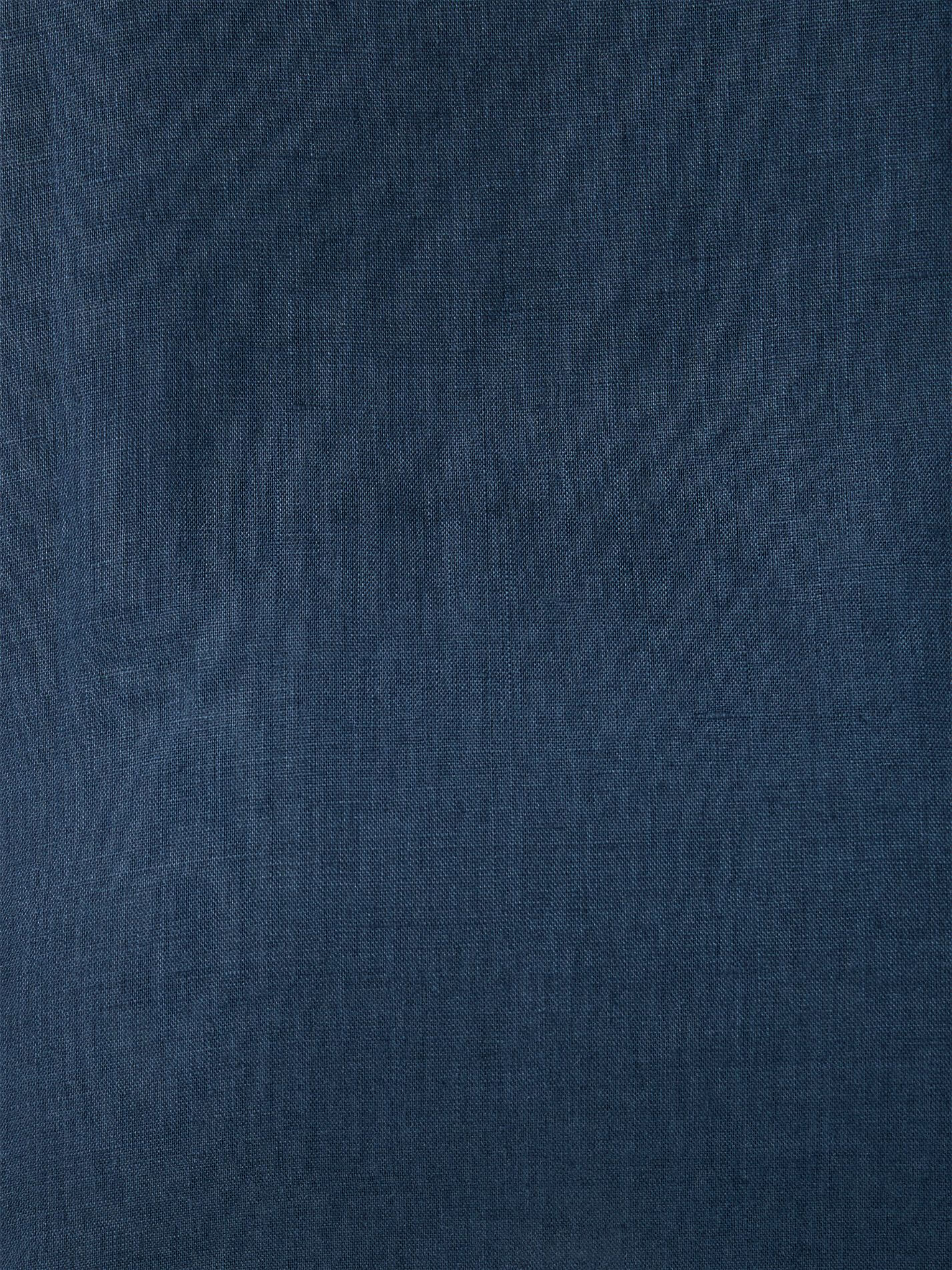 Deep Navy Linen Shirt fabric swatch