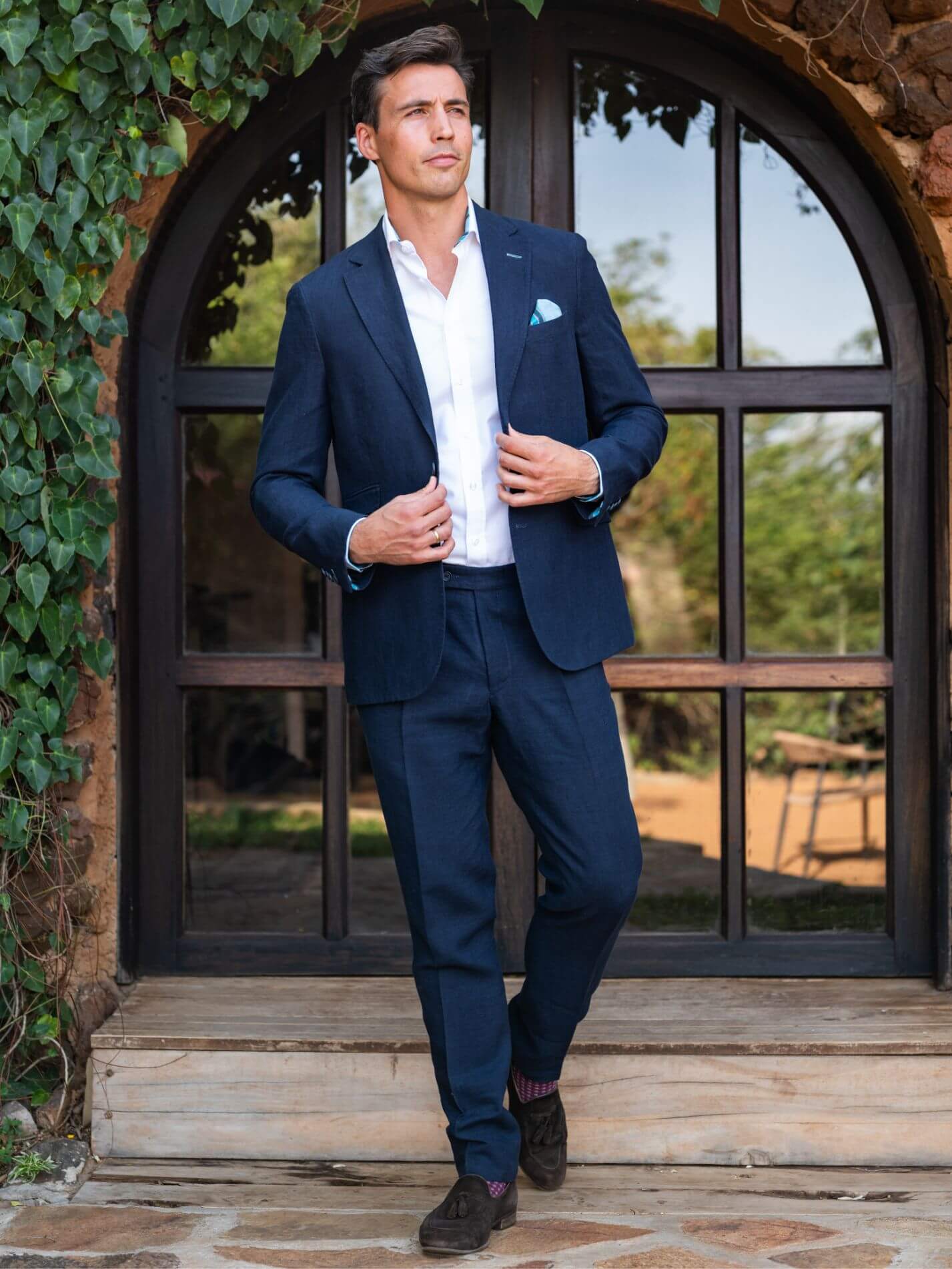Deep Navy Linen Blazer