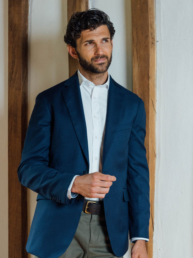 Classic Navy Wool Blazer