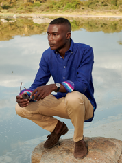 Kamba Navy Linen Shirt