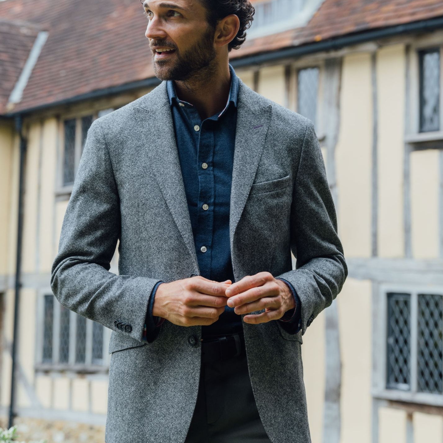 Charcoal-Grey British Wool Blazer