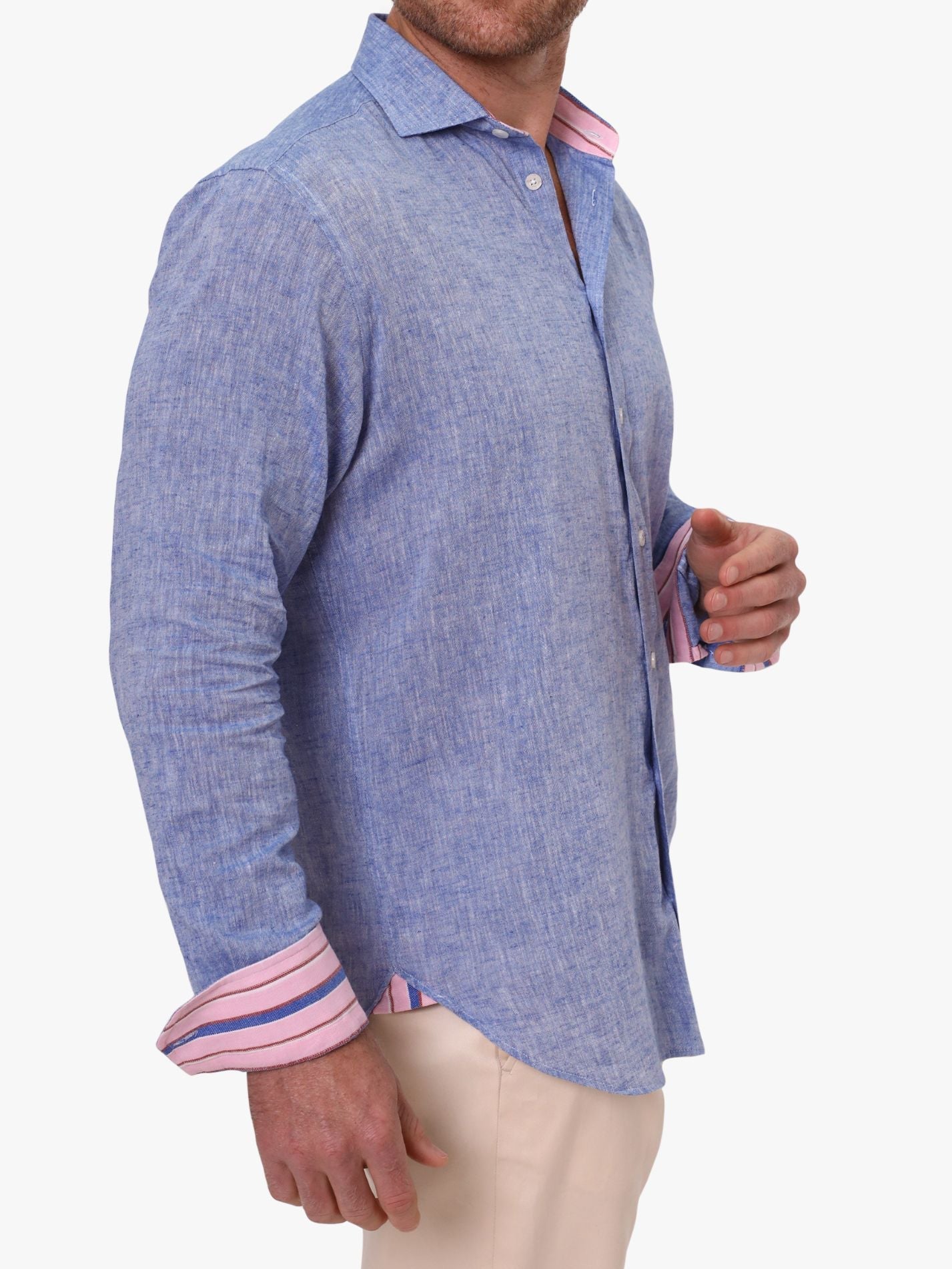 Mida Blue Linen Shirt