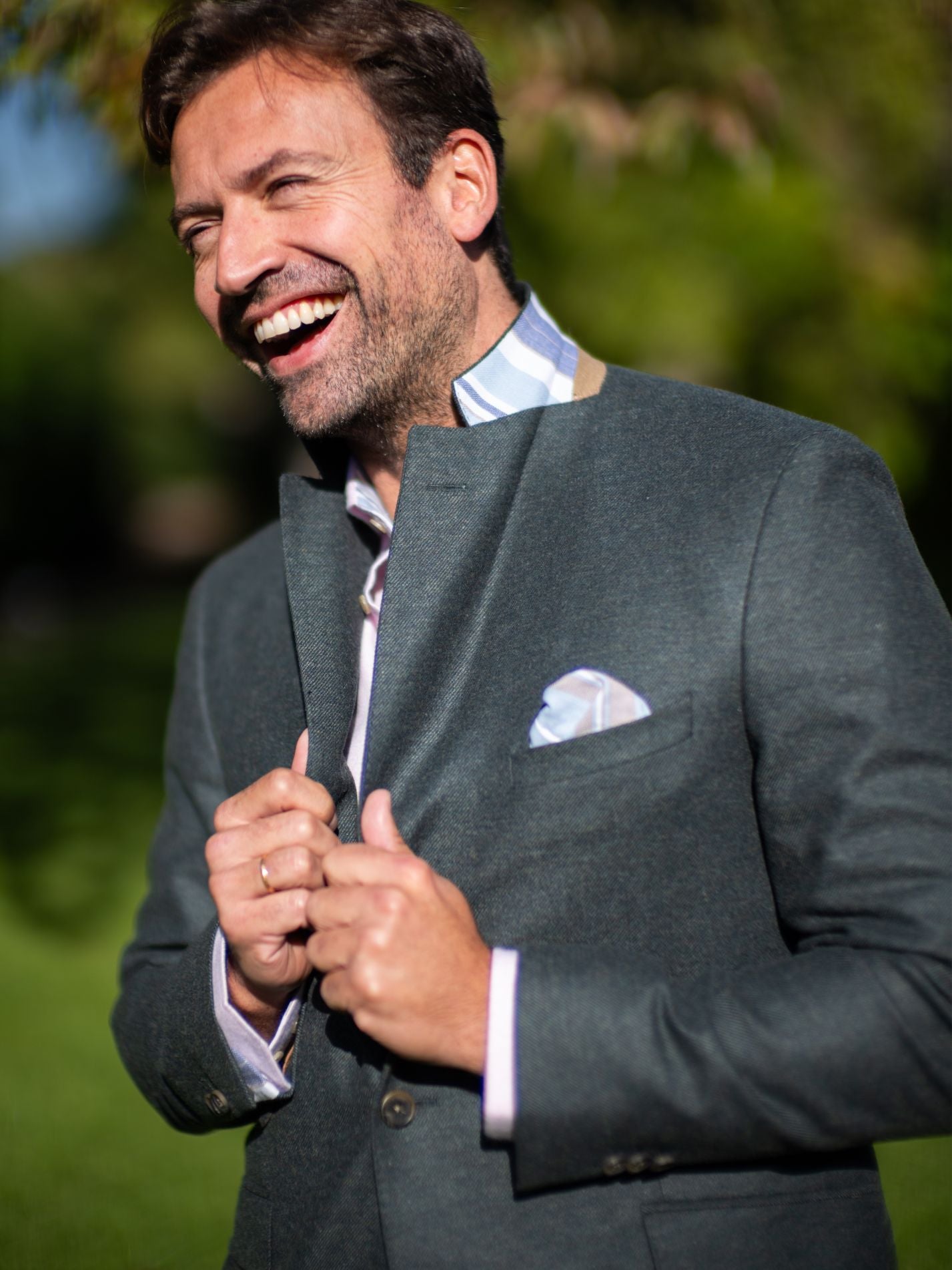 Olive Wool & Cashmere Blazer 