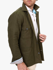 Olive Cotton Shirt-Jacket by Koy Clothing