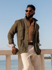 Olive Cotton Shirt-Jacket by Koy Clothing