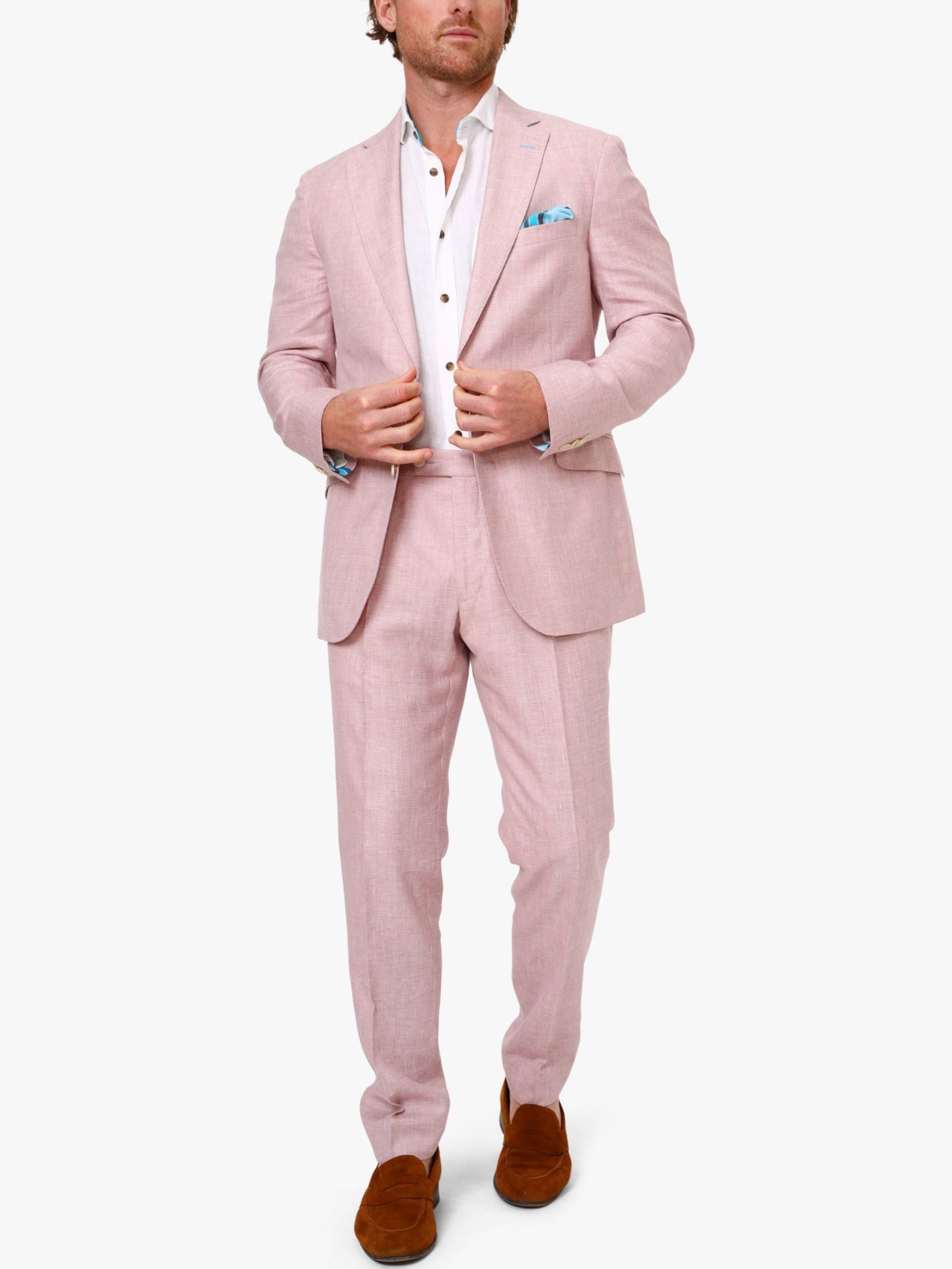 Pink Linen Blend Blazer/Suit