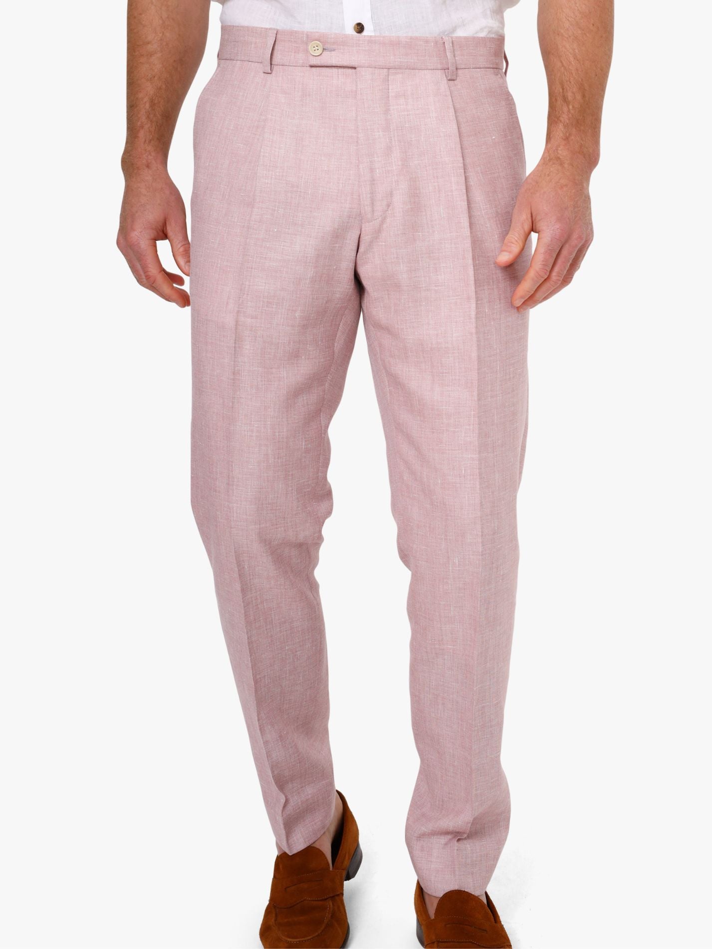 Pink Linen Suit Trousers by Koy Clothing