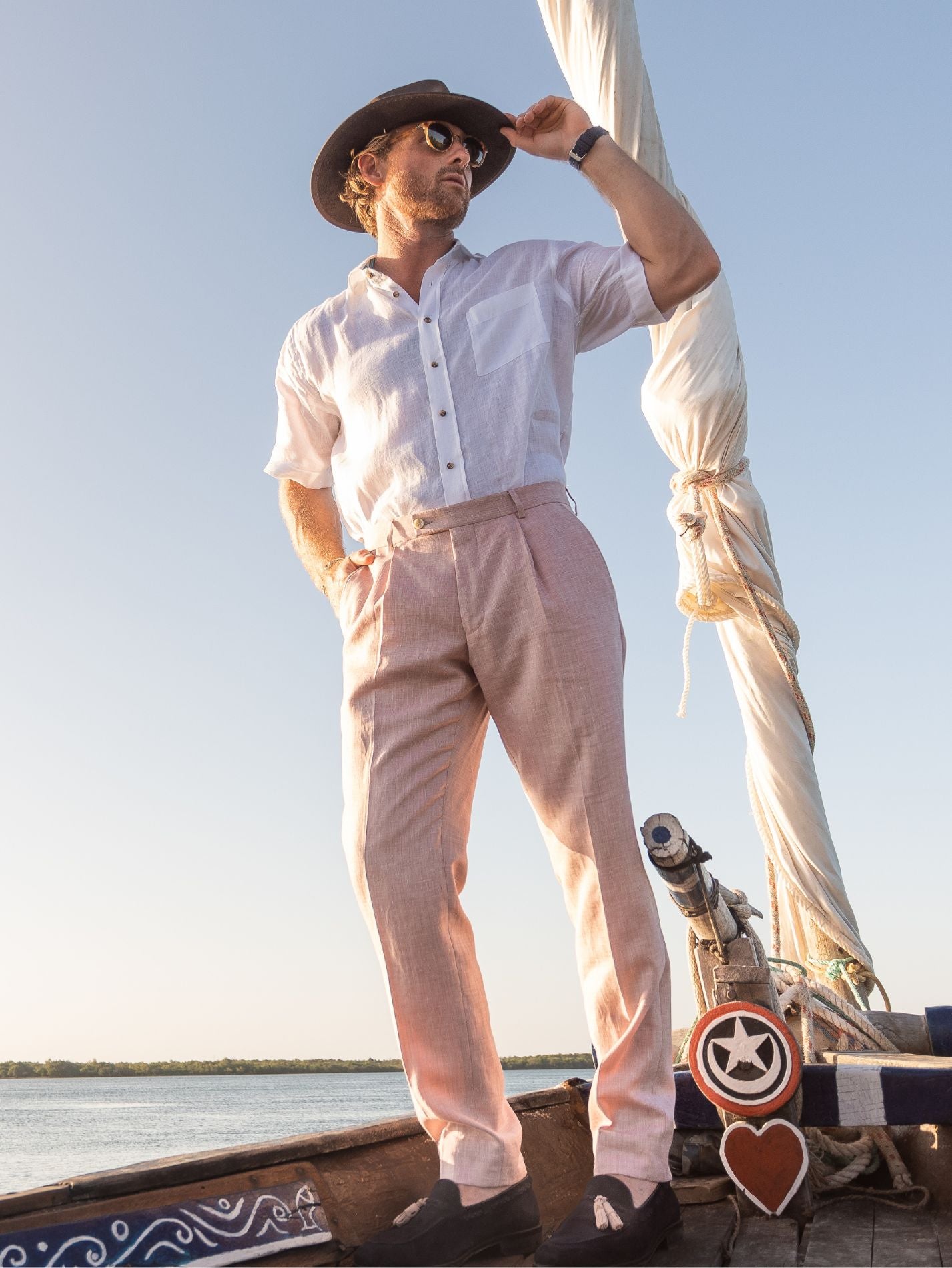 Pink Linen Suit Trousers by Koy Clothing