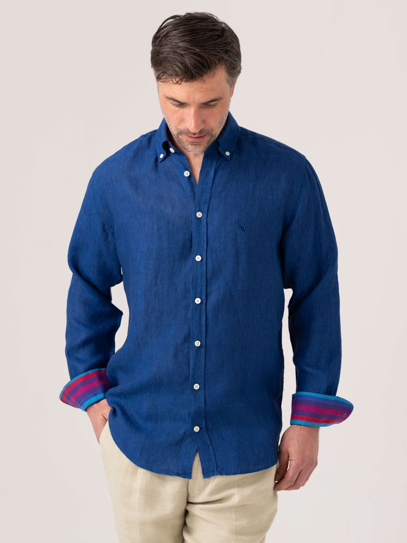 Kamba Navy Linen Shirt